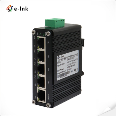 미니 산업 이더넷 스위치 4 포트 기가비트 802.3at PoE 1 포트 Uplink RJ45