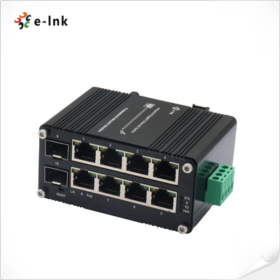 PoE 스위치 8 포트 10/100/1000T 802.3at 30W 2 포트 100/1000X Din Rail 관리 스위치