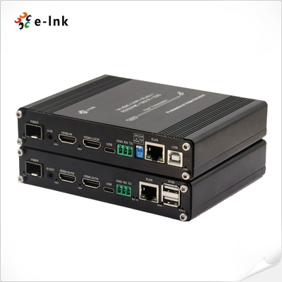4K 60Hz HDMI KVM 섬유 확장기 10/100M 이더넷 & RS232 / RS485 & IR