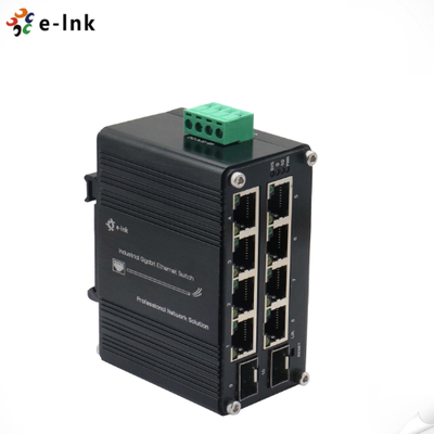 미니 산업 관리 8 포트 10/100/1000T + 2 포트 100/1000X SFP 이더넷 스위치