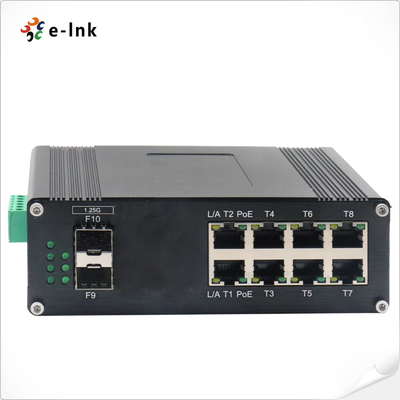 산업용 L2+ 8-포트 10/100/1000T 802.3at PoE + 2-포트 1000X SFP 관리 이더넷 스위치