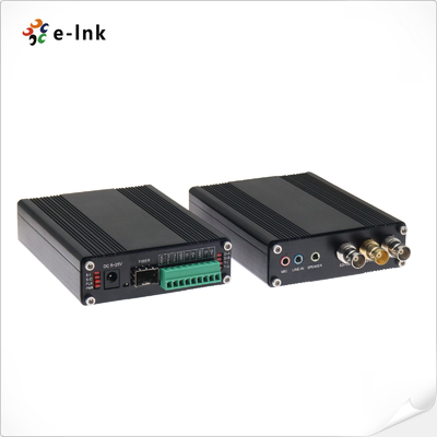루프아웃과 함께 1Ch 쌍방향 3G-SDI + 1Ch 타리 + 2Ch 쌍방향 RS485 또는 RS422 + 2Ch 스테레오 오디오 + 1Ch 광섬유 변환기 위 마이크
