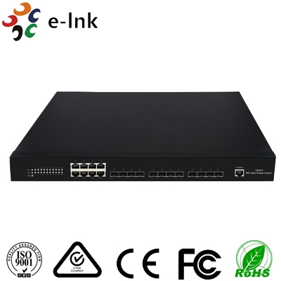 12 10G SFP+ 섬유 포트 + 8 10/100/1000M 구리 RJ45 포트 관리 이더넷 섬유 스위치