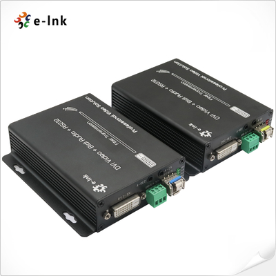 DVI + 1Ch 쌍방향 스테레오 오디오 + 1Ch RS232 광섬유 확장기