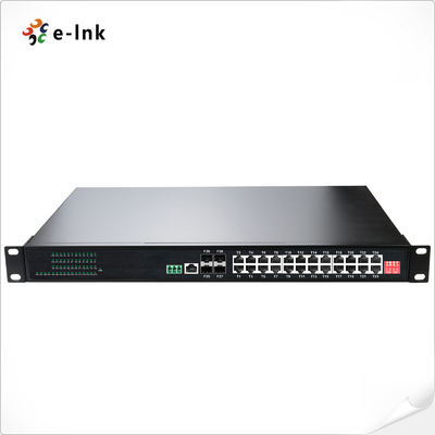 산업용 L2+ 랙마운트 24-포트 10/100/1000T 802.3at PoE + 4-포트 1000X SFP 관리 이더넷 스위치