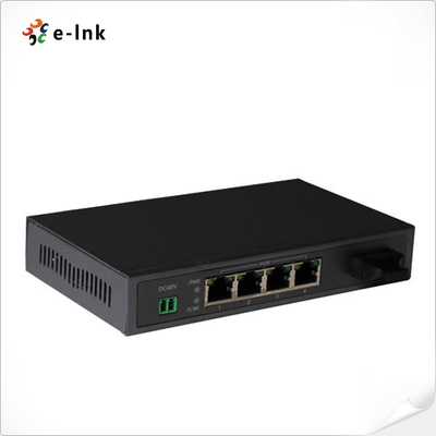 10/100/1000Mbps PoE-PSE 광섬유에서 구리 이더넷 스위치: 1 SFP + 4 PoE