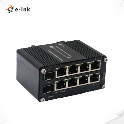 미니 산업 관리 8-포트 10/100/1000T 802.3at PoE + 2-포트 100/1000X SFP 이더넷 스위치