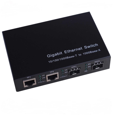 10/100/1000M 미디어 변환기 2-TX + 2-FX ((SFP) 포트 섬유 스위치