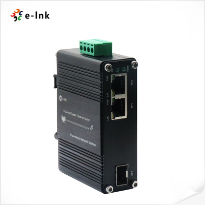 미니 산업용 1포트 100/1000X SFP ~ 2포트 10/100/1000T 30W PoE+ 미디어 변환기