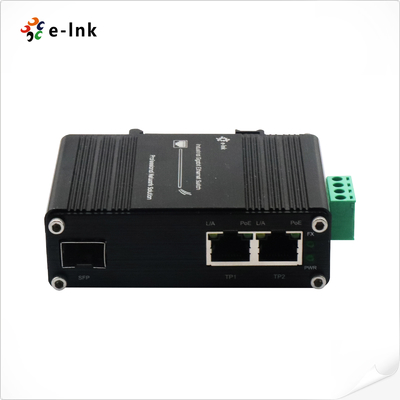 미니 산업용 1포트 100/1000X SFP ~ 2포트 10/100/1000T 60W PoE++ 미디어 변환기