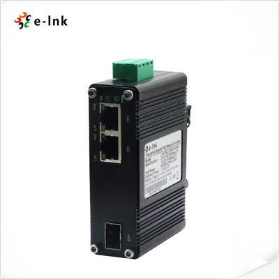 미니 산업용 1포트 100/1000X SFP ~ 2포트 10/100/1000T 90W PoE++ 미디어 변환기