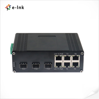 산업용 6-포트 10/100T 802.3af/at PoE + 3-포트 100BASE-FX 이더넷 스위치