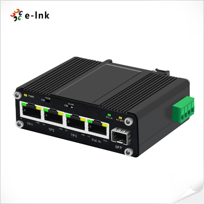 미니 산업용 3 포트 10/100/1000T + 1 포트 100/1000X PoE 스플리터 기능과 함께 SFP PD 스위치