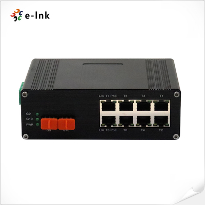 산업용 8포트 10/100/1000M/2.5G 802.3bt PoE + 2포트 10G SFP+ 이더넷 스위치
