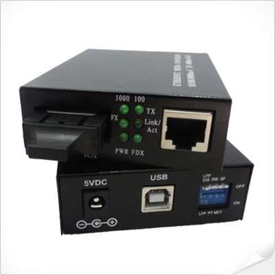 USB 전원 10/100Base-TX에서 100Base-FX 이더넷 미디어 변환기