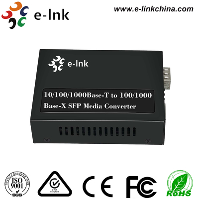 48VDC 전원 입력이 있는 10/100/1000BASE-T to 100/1000BASE-X SFP 미디어 컨버터