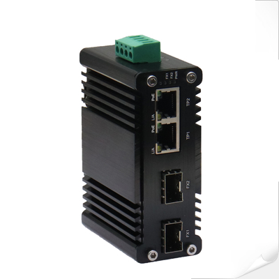 미니 산업용 2-포트 10/100/1000T 802.3bt 90W PoE + 2-포트 100/1000Base-X SFP 이더넷 스위치