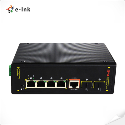 관리되지 않은 산업용 4포트 10/100/1000T UPoE (60W 고전력) + 2포트 1000X SFP 이더넷 스위치