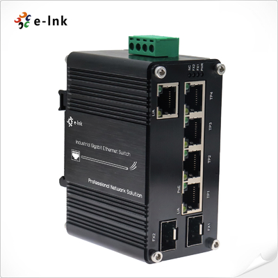 산업용 4-포트 10/100/1000T 802.3bt 90W PoE + 1-포트 10/100/1000T + 2-포트 100/1000X SFP 기가비트 이더넷 스위치