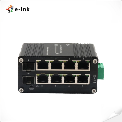 미니 산업용 관리형 8포트 10/100/1000T + 2포트 100/1000X SFP 이더넷 스위치, 802.3x 흐름 제어 지원