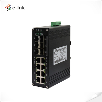 산업용 8-포트 10/100/1000T 802.3at PoE + 4-포트 1G SFP + 2-포트 10G SFP+ 이더넷 스위치