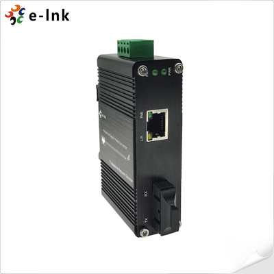 미니 산업용 1000BASE-X to 10/100/1000BASE-T 60W PoE+ 미디어 컨버터, 전이중/반이중, 자동 협상 지원