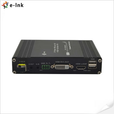 1Ch 1080P DVI + USB KVM + 1Ch RS232 + 1Ch 비디 스테레오 오디오 + 1Ch GPIO 오버 파이버 확장기