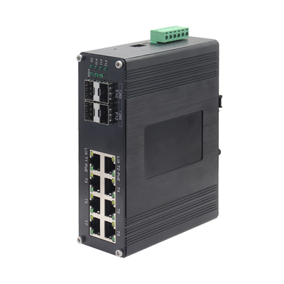 산업용 8-포트 10/100/1000T 802.3at PoE + 4-포트 1000X SFP 관리 이더넷 스위치