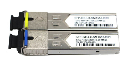 1.25Gbps SFP 쌍방향 송신기, 3km 도달 1310nm TX / 1550nm RX