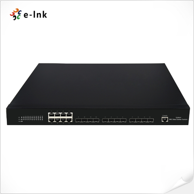 12 10G SFP+ 섬유 포트 + 8 10/100/1000M 구리 RJ45 포트 관리 이더넷 섬유 스위치