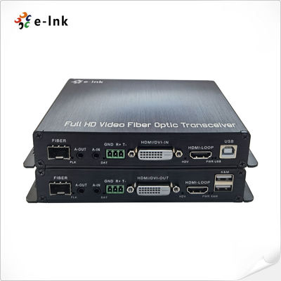 1채널 1080P DVI + 1채널 USB KVM + 1채널 RS232 + 1채널 양방향 스테레오 오디오 + 1채널 GPIO 광섬유 연장기