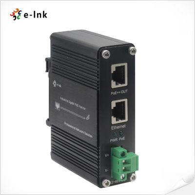 산업용 95W PoE++ 주입기 IEEE 802.3bt 12-48V DC 광출력 기가비트 이더넷 DIN 레일 마운트