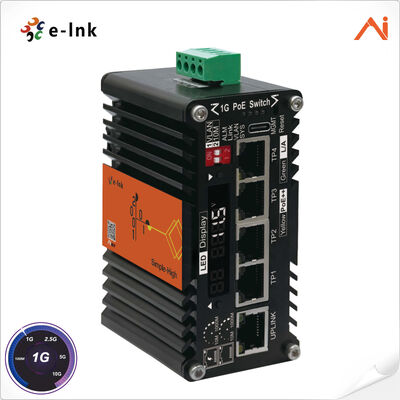 quality 4-포트 10/100/1000Base-T IEEE802.3bt PoE++ 60W에서 1-포트 10/100/1000Base-T Uplink 미니 산업 AI 스마트 관리 된 PoE++ 이더넷 스위치 전압 부스터 시스템 factory
