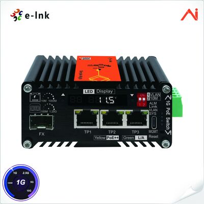 quality 3포트 10/100/1000Base-T IEEE802.3bt PoE++ 90W to 1포트 100/1000BASE-X 
미니 산업용 AI 스마트 관리 PoE++ 이더넷 스위치 (전압 부스터 포함) factory