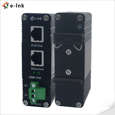 DIN 철도 산업 802.3at 30W 기가비트 PoE 주입자 어댑터 12~48V DC 전력 부스터 공장 가격